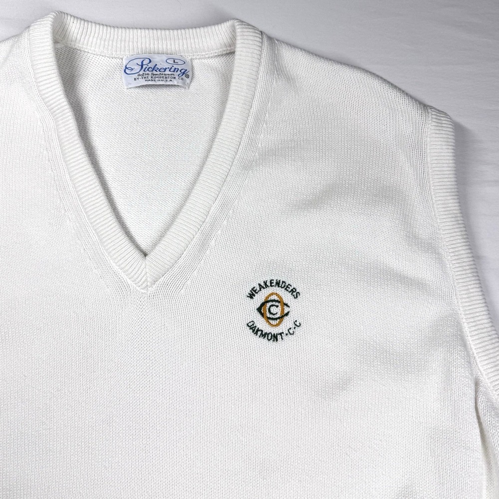 RARE Oakmont Country Club Weakenders Golf Vest Men L Vtg Pickering Cotton READ‎